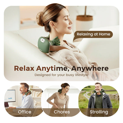 💆‍♂️ Portable Neck Massager – Shiatsu Kneading, 3D Deep Relief & Wireless Use 🔋