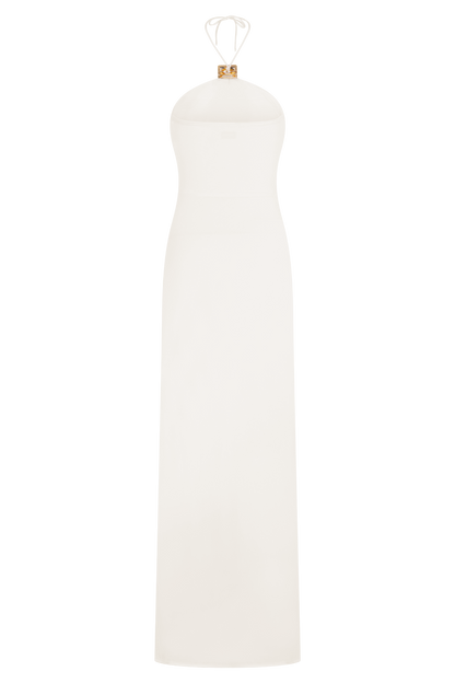 Quincy Halter Maxi Dress With Hardware - Ivory