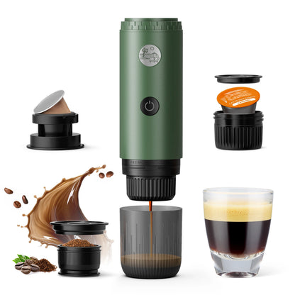 Portable Espresso Machine 3-in-1 Travel Coffee Maker for Camping Hiking Office Self-Heating with USB-C