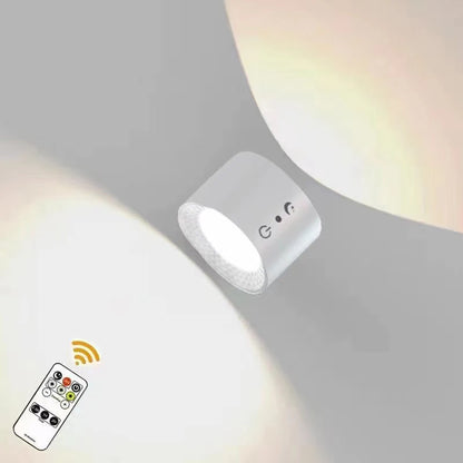 Led Dubbele Kop Wandlamp Touch Control Afstandsbediening 360 Draaibare Usb Opladen Draadloze Draagbare Nachtlampje Voor Slaapkamer Leeslamp