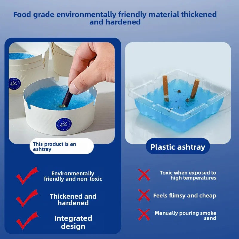 25 stuks hoogwaardige wegwerp papieren asbakken, draagbaar en verdikt, rook- en geurabsorberende asbak met asgel